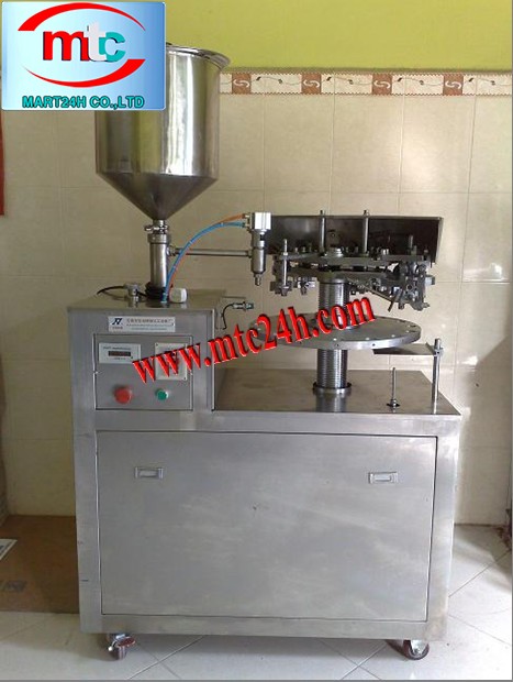 MÁY CHIẾT RÓT VÀ GẬP ĐÁY TUÝP NHÔM BÁN TỰ ĐỘNG